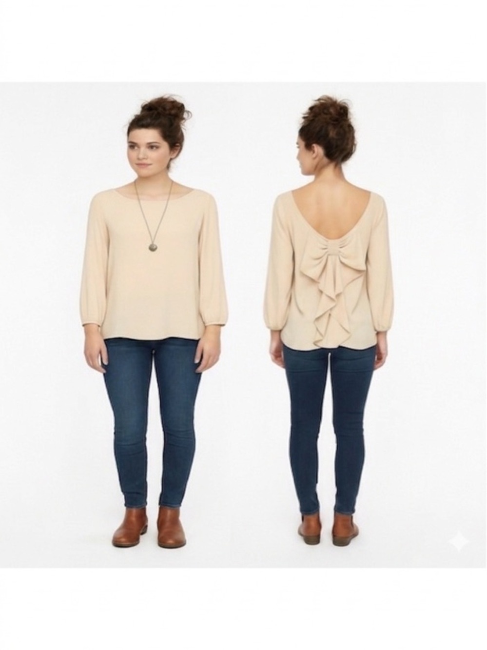 Cream Colored Flowy Blouse